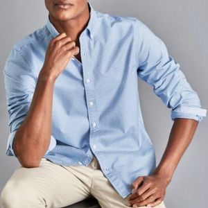 NWT Bernard Weatherill Plaid Blue Shirt